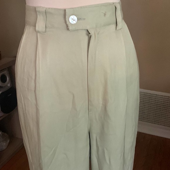 Tommy Bahama 100% Silk High Waisted Pleated Trousers - Picture 4 of 6